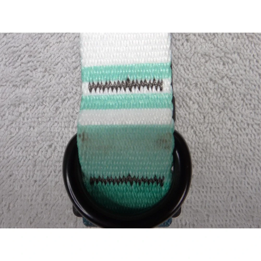 Leeds Dog Supply Birmingham Striped Dog Collar Large Blue Teal Orange 4007